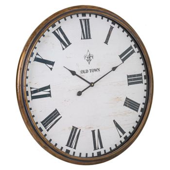 Reloj De Pared De Metal Dorado 80x6x80