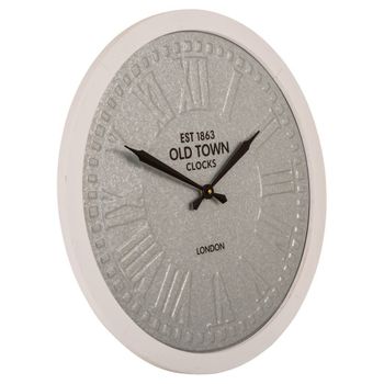 Reloj De Pared De Madera Y Metal Gris 60x60x6