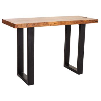 Recibidor De Madera Y Metal Negro 120x45x75