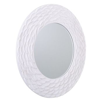 Espejo Con Relieve Blanco 80x2