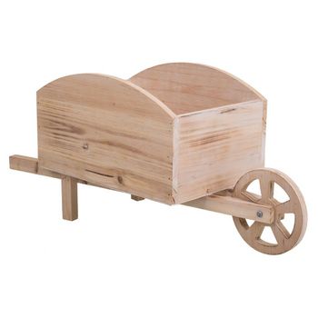 Carrito Macetero De Madera Marrón 48x19,1x22,4