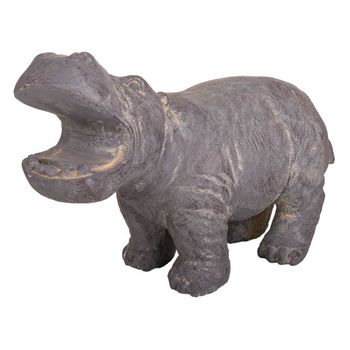 Hipopotamo Decorativo De Magnesio Gris 35x26x40