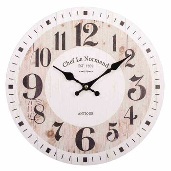 Reloj De Pared De Madera Marrón D34x2