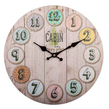 Reloj De Pared De Madera Marrón D34x2