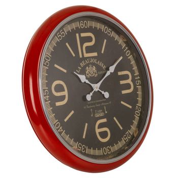 Reloj De Pared De Metal Rojo D62x5