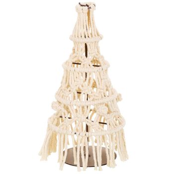 Árbol Decorativo De Algodón Trenzado Blanco D15.5x38