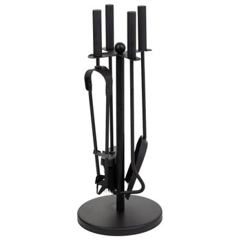 Set 5 Herramientas Para La Chimenea De Metal Negras