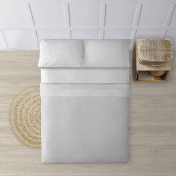 Juego De Sábanas Invierno Franela 100% Algodón Isabella Para Cama De 90  Gris con Ofertas en Carrefour