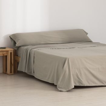 Pack De Juego De Sábanas Franela 100% Algodón 135 (210x270 Cm Taupe