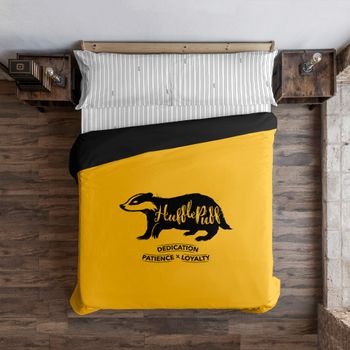 Funda Nórdica Con Botones 100% Algodón Hufflepuff Values / 180x220 Cm