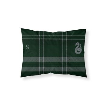 Funda De Almohada 100% Algodón Slytherin Cuadro / 50x80 Cm