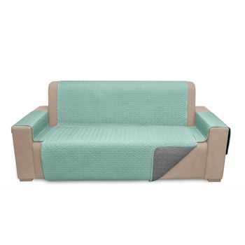 Cubre Sofá Microfibra Aqua-acero / 3 Plazas Respaldo 160cm