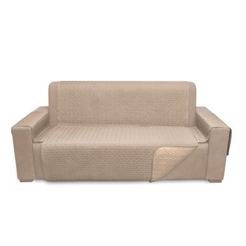 Cubre Sofá Microfibra Beig-taupe / 3 Plazas Respaldo 160cm