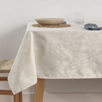 Mantel Antimanchas Jacquard Acacia 2342 Crudo / 160x160 Cm