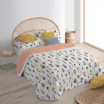 Juego De Sábanas Azul Cama 160x190/200 Cm Flores Nalui con Ofertas en  Carrefour