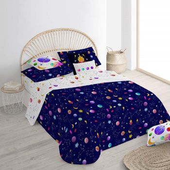 Funda Nórdica Tres Piezas (con Funda Almohada + Bajera) Vipalia Cama 90 Cm  Morado con Ofertas en Carrefour