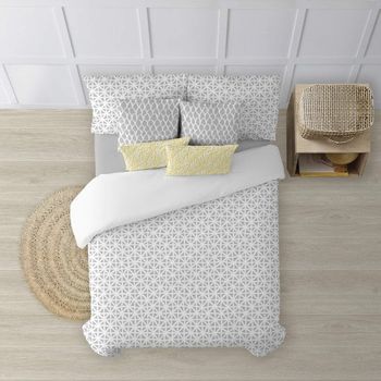 Juego De Sábanas Beige Cama 135x190/200 Cm Cuadros Nalui con