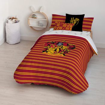 Funda Nórdica Con Botones 100% Algodón Gryffindor Shield / 140x200 Cm