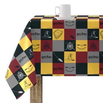 Mantel Resinado Antimanchas Hogwarts Cuadros / 140x140 Cm