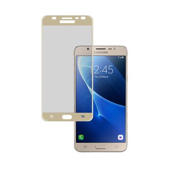 Becool® - Vidrio Templado 3d Cobertura Total Dorado Para Samsung Galaxy J7 2016