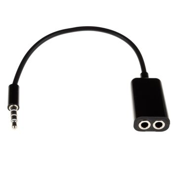 Cable Minijack Doble Entrada Dam 18x2x1 Cm. Color: Negro