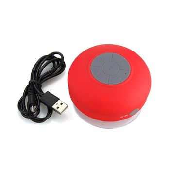 Altavoz Bluetooth Damacu Ático De Ducha Con Ventosa  8x8x5 Cm. Color: Rojo