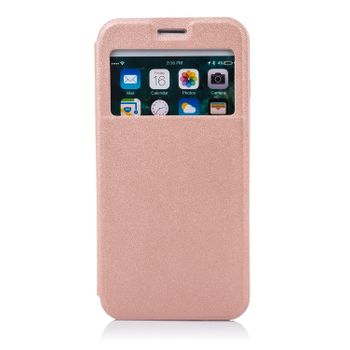 Funda Libro Dam  Con Ventana Cierre Magnético Iphone 7 Plus/ Iphone 8 Plus 8x1x15 Cm. Color: Oro Rosa