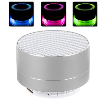 Altavoz Bluetooth Dammet Álico Con Manos Libres Y Luz Led 7x7x5 Cm. Color: Plata