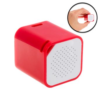 Mini Altavoz Bluetooth Damcúb Ico Con Manos Libres 2x2x2 Cm. Color: Rojo