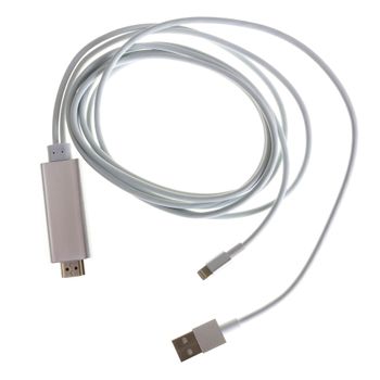 Cable Hdmi Dam  Para Iphone/ipad Lightning 8 Pins 7x1x13 Cm. Color: Plata