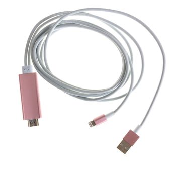 Cable Hdmi Dam Para Iphone/ipad Lightning 8 Pins 7x1x13 Cm. Color: Oro Rosa