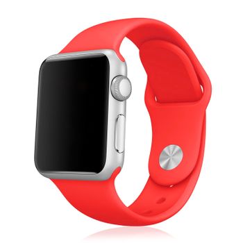 Correa De Silicona Dam Compatible Con Apple Watch De: 38/40/41mm Talla S/m 20x2x0,2 Cm. Color: Rojo