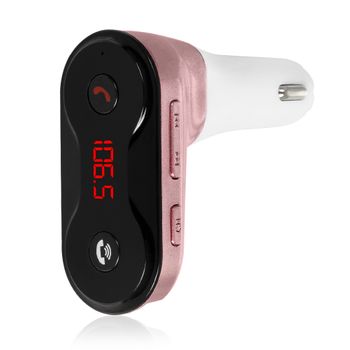 Manos Libres Bluetooth Dam  Carc8 Para Coche Con Transmisor Fm 7x9x3 Cm. Color: Oro Rosa