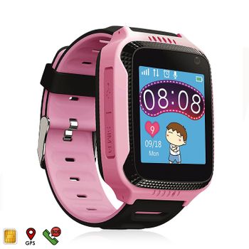 Smartwatch Dam Gps Especial Para Niños, Con Cámara, Función De Rastreo, Llamadas Sos Y Recepción De Llamada 3x1x5 Cm. Color: Rosa