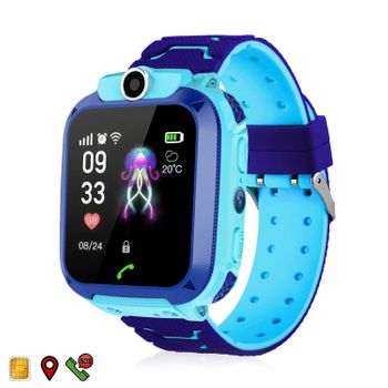 Smartwatch Dam Localizador Lbs Especial Para Niños, Con Función De Rastreo, Llamadas Sos Y Recepción De Llamada. 4x1x5 Cm. Color: Azul