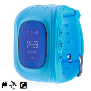 Smartwatch Dam Lbs Especial Para Niños, Con Función De Rastreo, Llamadas Sos Y Recepción De Llamada 3x5x5 Cm. Color: Azul