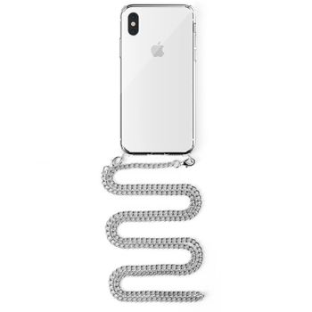 Carcasa Transparente Dam Iphone Xs Max Con Colgante Cadena Metálica. Accesorio De Moda, Ajuste Perfecto Y Máxima Protección 167 Cm. Color: Transparente