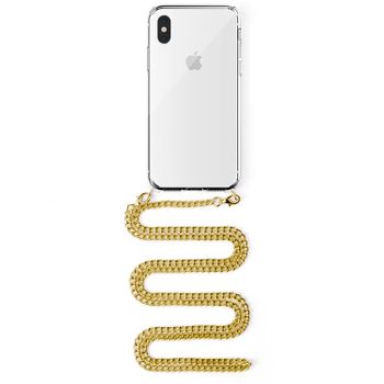 Carcasa Transparente Dam  Iphone Xs Max Con Colgante Cadena Metálica. Accesorio De Moda, Ajuste Perfecto Y Máxima Protección 167 Cm. Color: Transparente