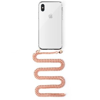 Carcasa Transparente Dam  Iphone Xs Max Con Colgante Cadena Metálica. Accesorio De Moda, Ajuste Perfecto Y Máxima Protección 167 Cm. Color: Transparente