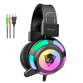 Headset V8 Rgb, Auriculares Gaming Para Pc Con Micro Incorporado Y Luz Led