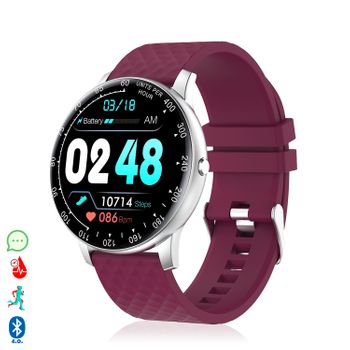 Brazalete Inteligente Dam H30 Multideportivo Con Monitor Cardiaco, Dial Personalizable 4,5x1,3x5 Cm. Color: Burdeos