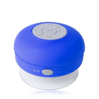 Altavoz Dam  Rariax Bluetooth Con Ventosa, Resistente A Salpicaduras De Agua, Especial Ducha 8,5x5,5x5,5 Cm. Color: Azul
