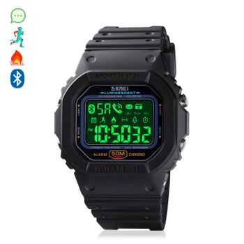 Smartwatch Dam  1629 Bluetooth Diseño Clásico Digital Con Funciones Avanzadas 4,9x1,5x5,4 Cm. Color: Negro