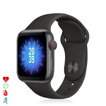 Smartwatch Dam  U78t Con Llamadas Bluetooth, Temperatura Corporal, Monitor Cardiaco Y Modo Multideporte 3,9x1,2x4,4 Cm. Color: Negro