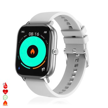 Smartwatch Dam  Dt35+ Con Termómetro, Monitor De Tensión Y Oxígeno En Sangre. Notificaciones En Pantalla Ios Y Android. 3,7x1,2x4,8 Cm. Color: Plata