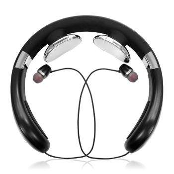 Masajeador De Cuello Inteligente Dam Con Auriculares Bluetooth 5.0. 15,5x5x13,5 Cm. Color: Negro