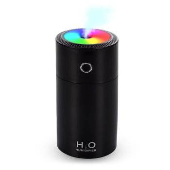 Humidificador Dam De 310 Ml Con Luz Led Ambiental Multicolor. Función Esterilización, Compatible Con Hidroalcohol. 7,2x7,2x15,2 Cm. Color: Negro