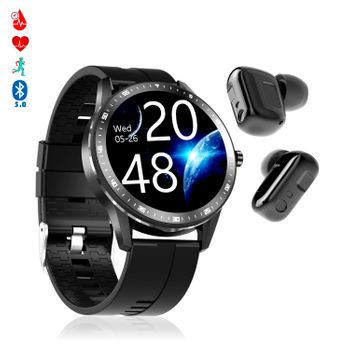 Smartwatch Dam X6 Con Auriculares Bluetooth 5.0 Tws Integrados, Monitor De Tensión Y Oxígeno En Sangre. 4,8x1,3x5 Cm. Color: Negro