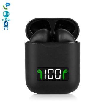 Auriculares Damtws  I99 Bluetooth 5.0, Táctiles. Base De Carga De 500mah Compatible Con Carga Inalámbrica Qi Y Display. 4x2x5 Cm. Color: Negro