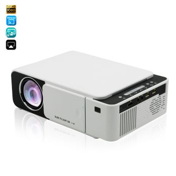 Video Proyector Dam Led T500 Wifi, Con Airplay Y Miracast. Soporta Full Hd1080, 30 A 170 Pulgadas, Altavoz Y Mando. 25x8x17 Cm. Color: Blanco